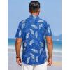 imageCOOFANDY Mens Summer Beach Vacation Shirt Casual Button Down Short Sleeve Shirt Hawaiian Tropical Resort WearSilhouette Leavesroyal Blue