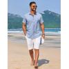 imageCOOFANDY Mens Summer Beach Vacation Shirt Casual Button Down Short Sleeve Shirt Hawaiian Tropical Resort WearSky Blue