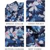 imageCOOFANDY Mens Summer Beach Vacation Shirt Casual Button Down Short Sleeve Shirt Hawaiian Tropical Resort WearTropical Flowers Navy Blue