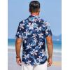 imageCOOFANDY Mens Summer Beach Vacation Shirt Casual Button Down Short Sleeve Shirt Hawaiian Tropical Resort WearTropical Flowers Navy Blue