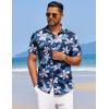 imageCOOFANDY Mens Summer Beach Vacation Shirt Casual Button Down Short Sleeve Shirt Hawaiian Tropical Resort WearTropical Flowers Navy Blue