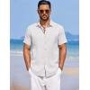 imageCOOFANDY Mens Summer Beach Vacation Shirt Casual Button Down Short Sleeve Shirt Hawaiian Tropical Resort WearWhite