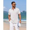 imageCOOFANDY Mens Summer Beach Vacation Shirt Casual Button Down Short Sleeve Shirt Hawaiian Tropical Resort WearWhite