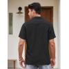 imageCOOFANDY Mens Vintage Bowling Shirt Short Sleeve Button Down Summer Cuba Beach ShirtsBlack Dark Gray