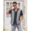 imageCOOFANDY Mens Vintage Bowling Shirt Short Sleeve Button Down Summer Cuba Beach ShirtsBlack Dark Gray