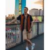 imageCOOFANDY Mens Vintage Bowling Shirt Short Sleeve Button Down Summer Cuba Beach ShirtsBlack Light Brown