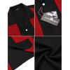 imageCOOFANDY Mens Vintage Bowling Shirt Short Sleeve Button Down Summer Cuba Beach ShirtsBlack Red