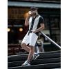 imageCOOFANDY Mens Vintage Bowling Shirt Short Sleeve Button Down Summer Cuba Beach ShirtsBlack White