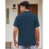 imageCOOFANDY Mens Vintage Bowling Shirt Short Sleeve Button Down Summer Cuba Beach ShirtsBlue White