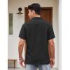 imageCOOFANDY Mens Vintage Bowling Shirt Short Sleeve Button Down Summer Cuba Beach ShirtsBowling Black White