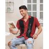 imageCOOFANDY Mens Vintage Bowling Shirt Short Sleeve Button Down Summer Cuba Beach ShirtsBowling Red Black