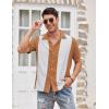 imageCOOFANDY Mens Vintage Bowling Shirt Short Sleeve Button Down Summer Cuba Beach ShirtsBrown White