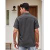imageCOOFANDY Mens Vintage Bowling Shirt Short Sleeve Button Down Summer Cuba Beach ShirtsDark Gray Black