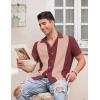 imageCOOFANDY Mens Vintage Bowling Shirt Short Sleeve Button Down Summer Cuba Beach ShirtsDate Red Pink