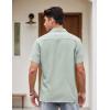 imageCOOFANDY Mens Vintage Bowling Shirt Short Sleeve Button Down Summer Cuba Beach ShirtsGreen White