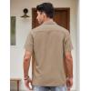 imageCOOFANDY Mens Vintage Bowling Shirt Short Sleeve Button Down Summer Cuba Beach ShirtsKhaki Light Khaki