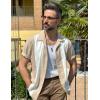 imageCOOFANDY Mens Vintage Bowling Shirt Short Sleeve Button Down Summer Cuba Beach ShirtsKhaki White