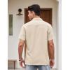 imageCOOFANDY Mens Vintage Bowling Shirt Short Sleeve Button Down Summer Cuba Beach ShirtsKhaki White