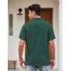 imageCOOFANDY Mens Vintage Bowling Shirt Short Sleeve Button Down Summer Cuba Beach ShirtsLake Green Khaki
