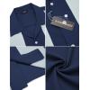 imageCOOFANDY Mens Vintage Bowling Shirt Short Sleeve Button Down Summer Cuba Beach ShirtsNavy Blue Light Blue