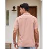 imageCOOFANDY Mens Vintage Bowling Shirt Short Sleeve Button Down Summer Cuba Beach ShirtsPink White