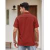 imageCOOFANDY Mens Vintage Bowling Shirt Short Sleeve Button Down Summer Cuba Beach ShirtsRed Black