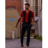 imageCOOFANDY Mens Vintage Bowling Shirt Short Sleeve Button Down Summer Cuba Beach ShirtsRed Black