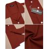 imageCOOFANDY Mens Vintage Bowling Shirt Short Sleeve Button Down Summer Cuba Beach ShirtsRed Light Khaki
