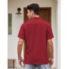 imageCOOFANDY Mens Vintage Bowling Shirt Short Sleeve Button Down Summer Cuba Beach ShirtsWine Red White