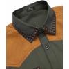 imageCOOFANDY Mens Western Cowboy Shirt Embroidered Long Sleeve Slim Fit Casual Cotton Button Down Hippie Shirts with PocketsArmy Green