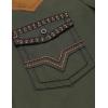 imageCOOFANDY Mens Western Cowboy Shirt Embroidered Long Sleeve Slim Fit Casual Cotton Button Down Hippie Shirts with PocketsArmy Green