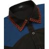 imageCOOFANDY Mens Western Cowboy Shirt Embroidered Long Sleeve Slim Fit Casual Cotton Button Down Hippie Shirts with PocketsBlack  Blue