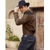 imageCOOFANDY Mens Western Cowboy Shirt Embroidered Long Sleeve Slim Fit Casual Cotton Button Down Hippie Shirts with PocketsBrown  Black