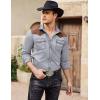imageCOOFANDY Mens Western Cowboy Shirt Embroidered Long Sleeve Slim Fit Casual Cotton Button Down Hippie Shirts with PocketsGrey