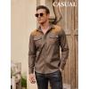 imageCOOFANDY Mens Western Cowboy Shirt Embroidered Long Sleeve Slim Fit Casual Cotton Button Down Hippie Shirts with PocketsKhaki