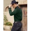 imageCOOFANDY Mens Western Cowboy Shirt Embroidered Long Sleeve Slim Fit Casual Cotton Button Down Hippie Shirts with PocketsLake Green