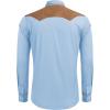 imageCOOFANDY Mens Western Cowboy Shirt Embroidered Long Sleeve Slim Fit Casual Cotton Button Down Hippie Shirts with PocketsLight Blue