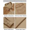imageCOOFANDY Mens Western Cowboy Shirt Embroidered Long Sleeve Slim Fit Casual Cotton Button Down Hippie Shirts with PocketsLight Khaki
