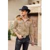 imageCOOFANDY Mens Western Cowboy Shirt Embroidered Long Sleeve Slim Fit Casual Cotton Button Down Hippie Shirts with PocketsLight Khaki