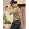 imageCOOFANDY Mens Western Cowboy Shirt Embroidered Long Sleeve Slim Fit Casual Cotton Button Down Hippie Shirts with PocketsLight Khaki