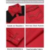 imageCOOFANDY Mens Western Cowboy Shirt Embroidered Long Sleeve Slim Fit Casual Cotton Button Down Hippie Shirts with PocketsRed
