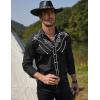 imageCOOFANDY Mens Western Cowboy Shirt Long Sleeve Slim Fit Rose Embroidered Cotton Casual Button Down ShirtsBlack
