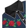 imageCOOFANDY Mens Western Cowboy Shirt Long Sleeve Slim Fit Rose Embroidered Cotton Casual Button Down ShirtsBlack Retro Rose