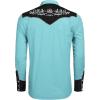 imageCOOFANDY Mens Western Cowboy Shirt Long Sleeve Slim Fit Rose Embroidered Cotton Casual Button Down ShirtsBlue Pattern2