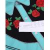 imageCOOFANDY Mens Western Cowboy Shirt Long Sleeve Slim Fit Rose Embroidered Cotton Casual Button Down ShirtsBlue Retro Rose