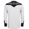 imageCOOFANDY Mens Western Cowboy Shirt Long Sleeve Slim Fit Rose Embroidered Cotton Casual Button Down ShirtsWhite