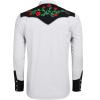 imageCOOFANDY Mens Western Cowboy Shirt Long Sleeve Slim Fit Rose Embroidered Cotton Casual Button Down ShirtsWhite and Black Retro Rose