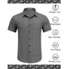 imageCOOFANDY Mens Wrinkle Free Dress Shirt Polka Dot Short Sleeve Button Down Business Casual ShirtsBlack Greysquare