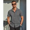 imageCOOFANDY Mens Wrinkle Free Dress Shirt Polka Dot Short Sleeve Button Down Business Casual ShirtsBlack Greysquare