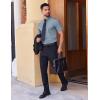 imageCOOFANDY Mens Wrinkle Free Dress Shirt Polka Dot Short Sleeve Button Down Business Casual ShirtsLight Bluerhombus